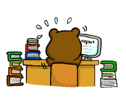 Little Brown Bear in School sticker #10893892