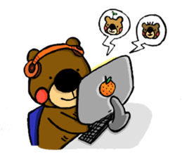 Little Brown Bear in School sticker #10893901