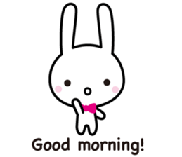 White rabbit and black rabbit (English) sticker #10894960