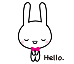 White rabbit and black rabbit (English) sticker #10894961