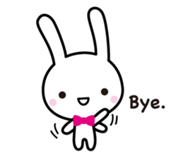 White rabbit and black rabbit (English) sticker #10894962