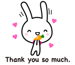 White rabbit and black rabbit (English) sticker #10894964