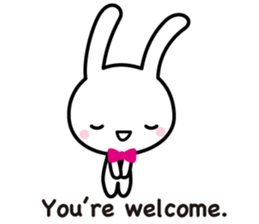 White rabbit and black rabbit (English) sticker #10894965