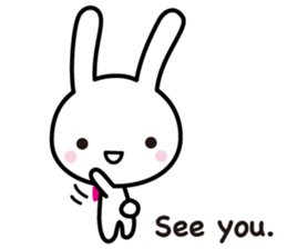 White rabbit and black rabbit (English) sticker #10894966