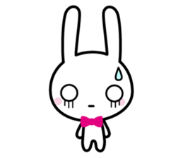 White rabbit and black rabbit (English) sticker #10894969