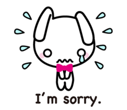 White rabbit and black rabbit (English) sticker #10894970