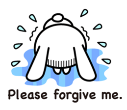 White rabbit and black rabbit (English) sticker #10894971