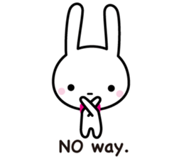 White rabbit and black rabbit (English) sticker #10894975