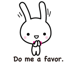 White rabbit and black rabbit (English) sticker #10894976