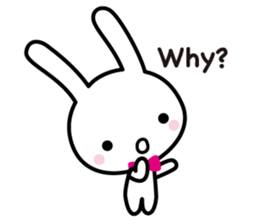 White rabbit and black rabbit (English) sticker #10894978