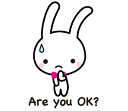 White rabbit and black rabbit (English) sticker #10894979