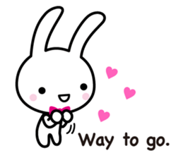 White rabbit and black rabbit (English) sticker #10894980