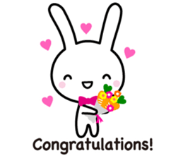 White rabbit and black rabbit (English) sticker #10894981