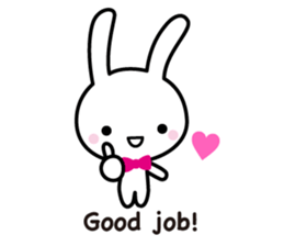 White rabbit and black rabbit (English) sticker #10894982