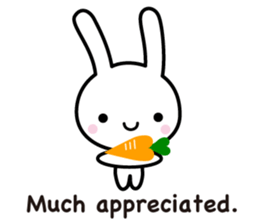 White rabbit and black rabbit (English) sticker #10894984