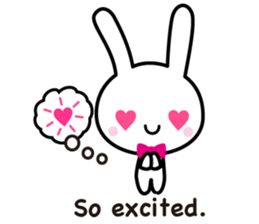 White rabbit and black rabbit (English) sticker #10894985