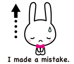 White rabbit and black rabbit (English) sticker #10894987