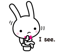 White rabbit and black rabbit (English) sticker #10894988