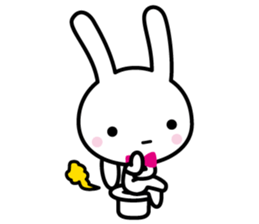 White rabbit and black rabbit (English) sticker #10894989