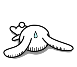 White rabbit and black rabbit (English) sticker #10894992