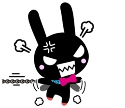 White rabbit and black rabbit (English) sticker #10894993