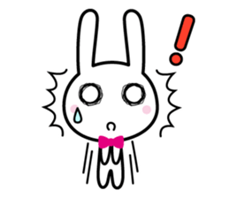 White rabbit and black rabbit (English) sticker #10894994