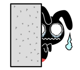 White rabbit and black rabbit (English) sticker #10894995