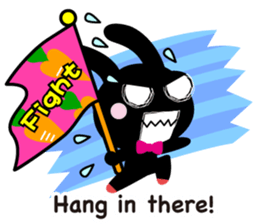 White rabbit and black rabbit (English) sticker #10894996