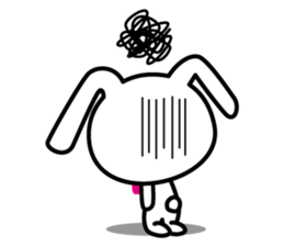 White rabbit and black rabbit (English) sticker #10894997