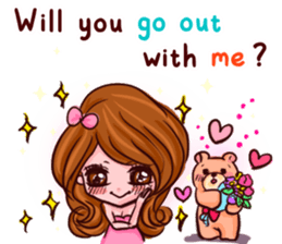 Glam Girl & Bear Boy in English sticker #10895482