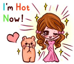 Glam Girl & Bear Boy in English sticker #10895483