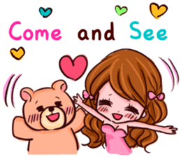 Glam Girl & Bear Boy in English sticker #10895484