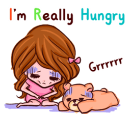 Glam Girl & Bear Boy in English sticker #10895485