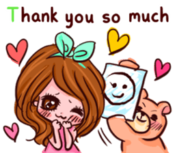 Glam Girl & Bear Boy in English sticker #10895487