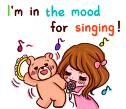 Glam Girl & Bear Boy in English sticker #10895488