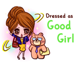 Glam Girl & Bear Boy in English sticker #10895489