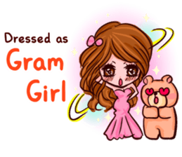 Glam Girl & Bear Boy in English sticker #10895490