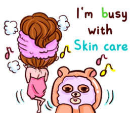 Glam Girl & Bear Boy in English sticker #10895491