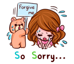 Glam Girl & Bear Boy in English sticker #10895492