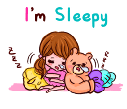 Glam Girl & Bear Boy in English sticker #10895494