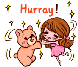 Glam Girl & Bear Boy in English sticker #10895495