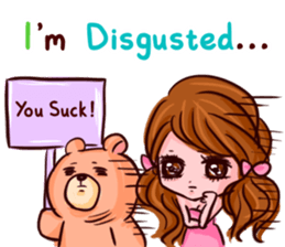 Glam Girl & Bear Boy in English sticker #10895496