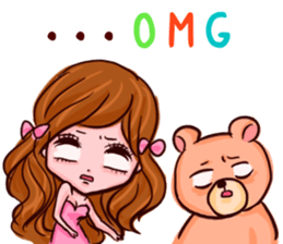 Glam Girl & Bear Boy in English sticker #10895497