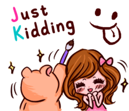 Glam Girl & Bear Boy in English sticker #10895498