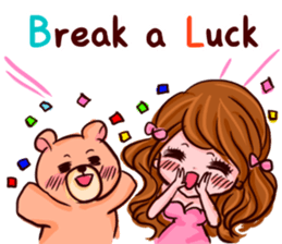 Glam Girl & Bear Boy in English sticker #10895501