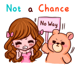 Glam Girl & Bear Boy in English sticker #10895502