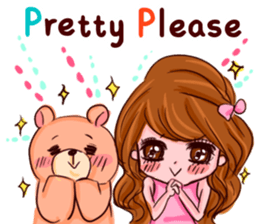 Glam Girl & Bear Boy in English sticker #10895503