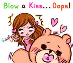 Glam Girl & Bear Boy in English sticker #10895505