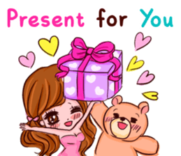 Glam Girl & Bear Boy in English sticker #10895507