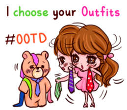 Glam Girl & Bear Boy in English sticker #10895508